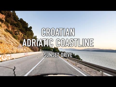 Croatian Adriatic Coastline Sunset Drive in 4K