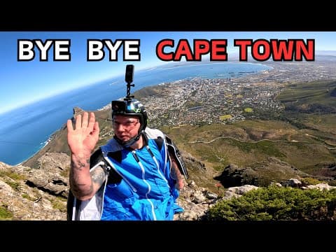 Wingsuit flight from Table Mountain in Cape Town, South Africa