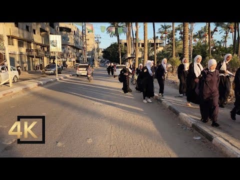 Palestine 🇵🇸 Gaza Strip Walking Tour 4K | قطاع غزة